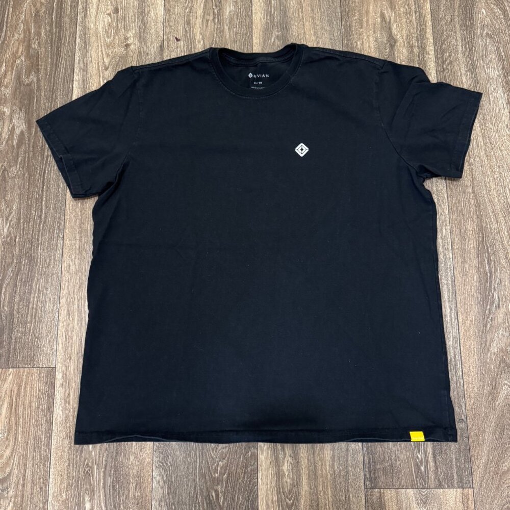 Rivian Men’s XL Black T‑Shirt Organic Cotton Employee Made in USA Compass Logo